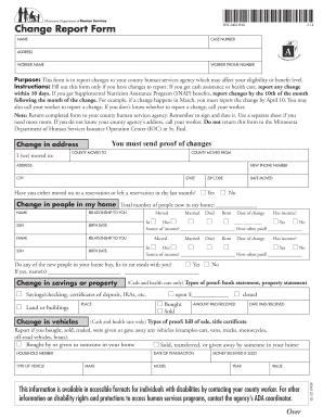 Minnesota Change Report Form DHS-2402-ENG