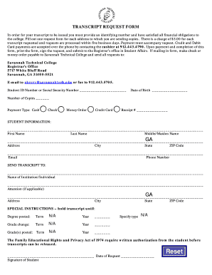 Transcript Request Form