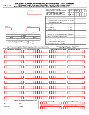 South Dakota Employer Quarterly Contribution and Wage Report