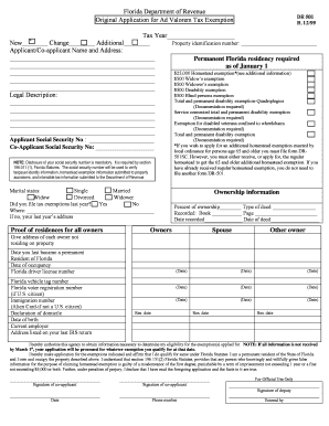 Florida Ad Valorem Tax Exemption Application