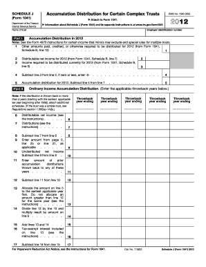Schedule J Accumulation Distribution for Complex Trusts