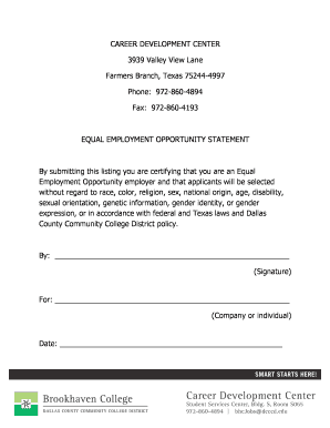 Equal Employment Opportunity Certification