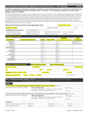 Group Employee and Individual Application and Enrollment Form