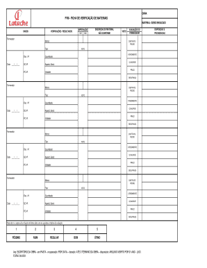 Ficha de Verificação de Materiais