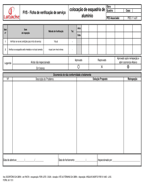 Ficha de verificação de serviço