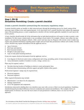 Solar Permit Checklist Template
