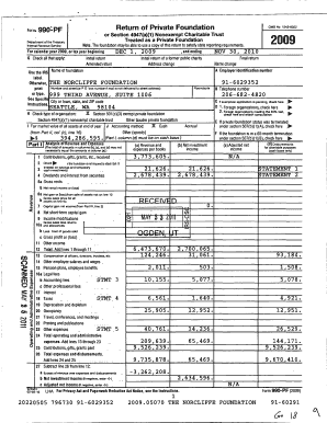 Form 990-PF 2009 Private Foundation Return