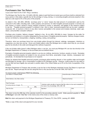 Michigan Purchasers Use Tax Return