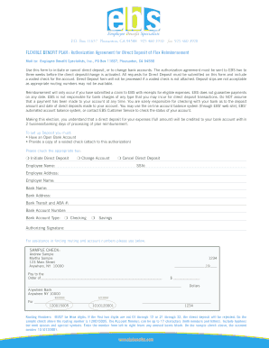 Flexible Benefit Plan Direct Deposit Authorization