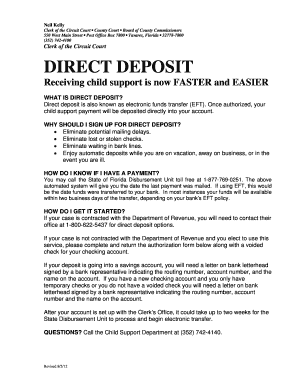 Florida Direct Deposit Authorization Form