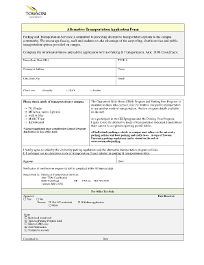 Alternative Transportation Application Form