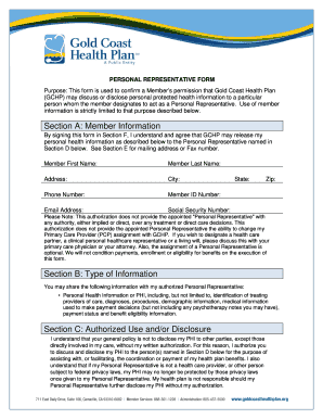 Personal Representative Authorization Form