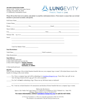 Sample form 5500 - Please fill out this form in its entirety and submit via mailfax (information below) - events lungevity