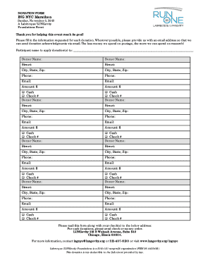 ING NYC Marathon Donation Form