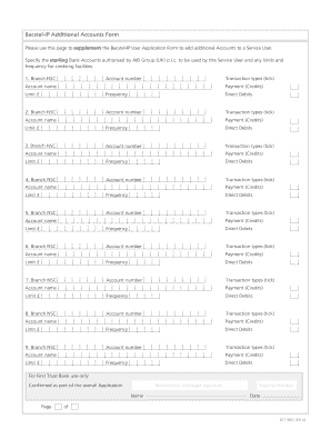 Bacstel-IP Additional Accounts Form