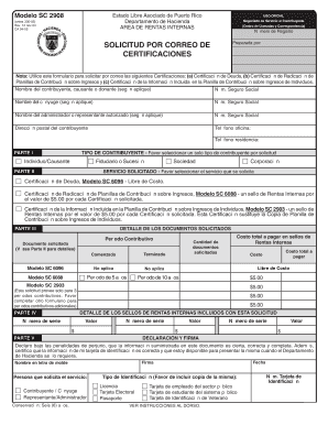 Modelo SC 2908 Estado Libre Asociado de Puerto Rico