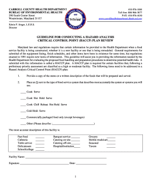 Maryland HACCP Plan Review Guideline