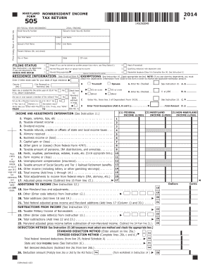 Maryland Nonresident Income Tax Form 505