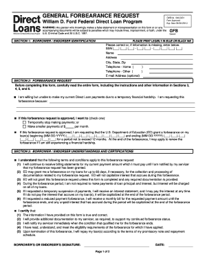 General Forbearance Request Form