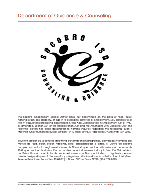 Socorro Independent School District Junior Transition Guide