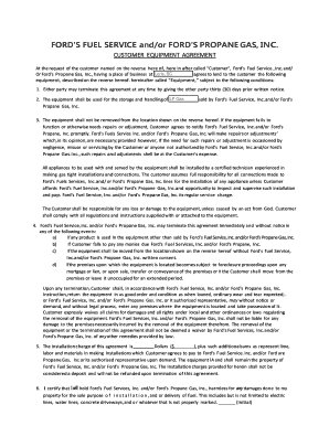 Ford's Fuel Service Customer Equipment Agreement