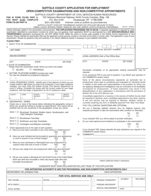 Suffolk County Employment Application