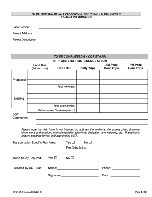 DOT Traffic Study Assessment Form