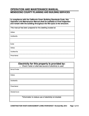 California Green Building Standards Code Operation Manual