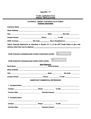 Credit Application Form