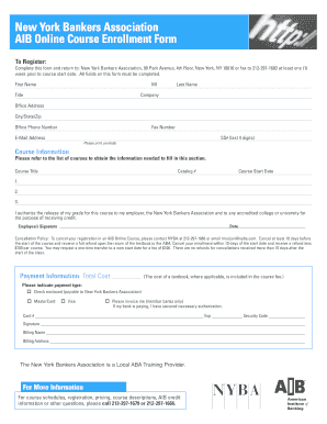 AIB Online Course Enrollment Form