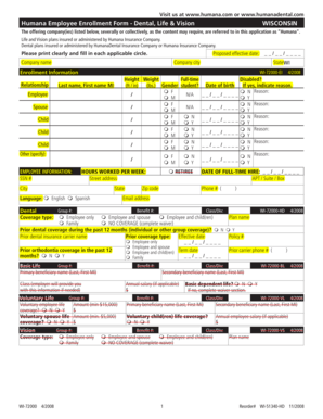 Humana Employee Enrollment Form - Dental, Life & Vision