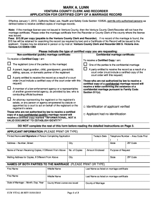 California Marriage Record Application