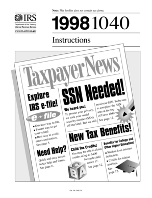 US Individual Income Tax Return 1998