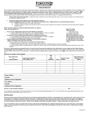 Change of Address Form