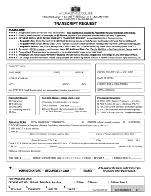Transcript Request Form