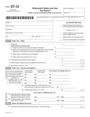 Wisconsin Sales and Use Tax Return Form ST-12