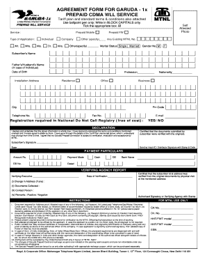 Garuda Prepaid CDMA WLL Service Agreement