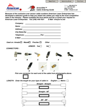 Cable Ordering Guide Form