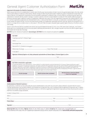 MetLife Customer Authorization Form