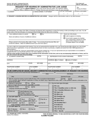 Request for Hearing by Administrative Law Judge