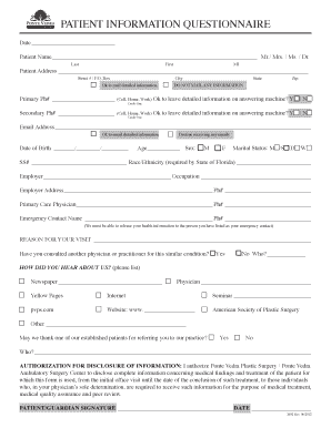 Patient Information Questionnaire