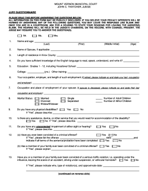 Jury Questionnaire