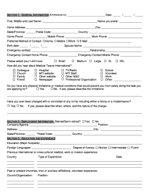 Volunteer Application Form