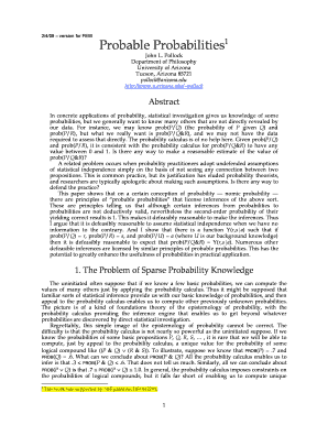 Probable Probabilities FEW. FEW tutorial 1: Hyperreals and their applications - fitelson