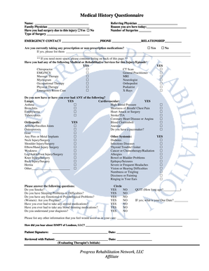 Medical History Questionnaire