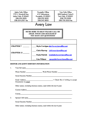 Chapter 7/13 Bankruptcy Petition