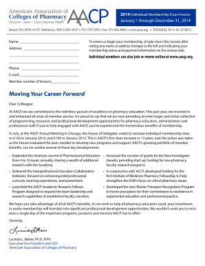 2014 Individual Membership Dues Invoice