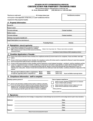 Stearns County Property Transfer Certification Form