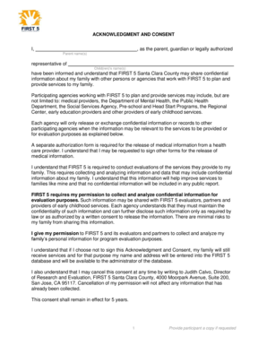 Acknowledgment and Consent Form