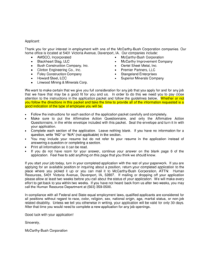 McCarthy-Bush Employment Application